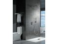 Built-in shower, thermostatic and rain shower head  25 cm - TALAVERA ANTHRACITE / OLD ROSE 