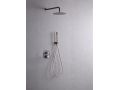 Built-in shower, thermostatic and rain shower head  25 cm - TALAVERA ANTHRACITE / OLD ROSE 