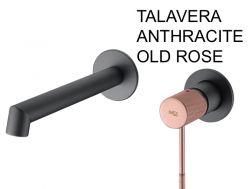 Recessed wall-mounted faucet, single lever, length 194 mm - TALAVERA ANTHRACITE / OLD ROSE 