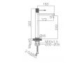 Design washbasin tap, mixer, height 200 and 322 mm - TALAVERA BRUSHED NICKEL