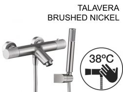 Bathtub mixer with shower, thermostatic - TALAVERA BRUSHED NICKEL 