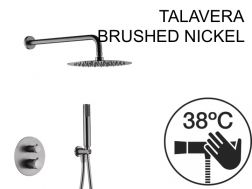 Built-in shower, thermostatic and rain shower head Ø 25 cm - TALAVERA BRUSHED NICKEL 