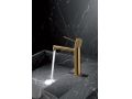 Design washbasin tap, mixer, height 200 and 322 mm - TALAVERA BRUSHED GOLD