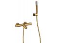 Bathtub mixer with shower, thermostatic - TALAVERA BRUSHED GOLD 