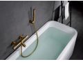 Bathtub mixer with shower, thermostatic - TALAVERA BRUSHED GOLD 