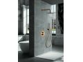 Built-in shower, thermostatic and rain shower head  25 cm - TALAVERA BRUSHED GOLD 