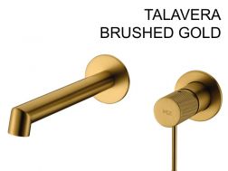 Recessed wall-mounted faucet, single lever, length 194 mm - TALAVERA BRUSHED GOLD 