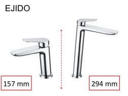 Design washbasin tap, mixer, height 157 and 294 mm - EJIDO CHROME