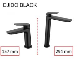 Design washbasin tap, mixer, height 157 and 294 mm - EJIDO BLACK