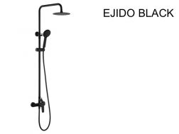 Design Shower column, Mixer Tap, Round ø 20 cm - EJIDO BLACK