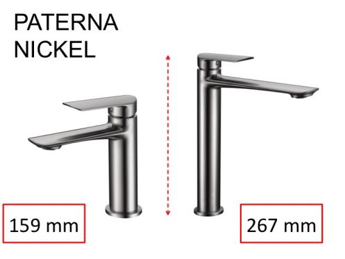 Design washbasin tap, mixer, height 159 and 267 mm - PATERNA nickel bross