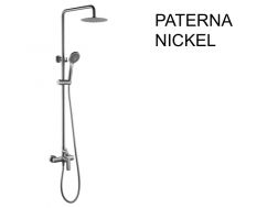 Design Shower column, Mixer Tap, Round ø 20 cm - PATERNA NICKEL BROSSÉ