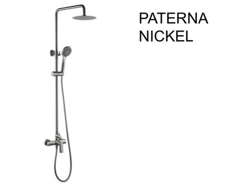 Design Shower column, Mixer Tap, Round  20 cm - PATERNA NICKEL BROSS