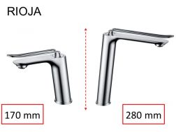 Mixer tap, height 170 or 280 mm - RIOJA CHROME