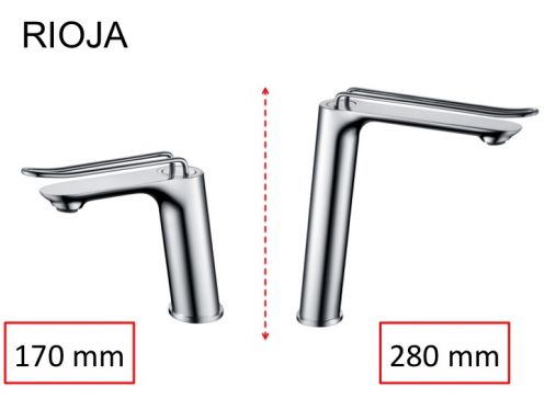 Mixer tap, height 170 or 280 mm - RIOJA CHROME