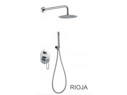 Built-in shower, mixer, round rain cover Ø 25 cm - RIOJA CHROME