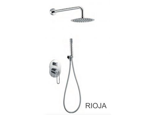 Built-in shower, mixer, round rain cover  25 cm - RIOJA CHROME