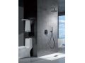 Built-in shower, mixer, round rain cover  25 cm - RIOJA BLACK