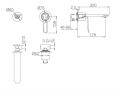 Concealed wall-mounted mixer tap, 200 mm long - RIOJA BLACK OR ROSE