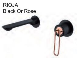 Concealed wall-mounted mixer tap, 200 mm long - RIOJA BLACK OR ROSE