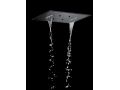 Built-in shower, mixer tap and ceiling light with waterfall, rain and micro rain - SANTANDER BLACK