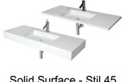Designer washbasin, 120 x 50 cm, in Solid-Surface mineral resin - STIL 45