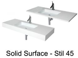 Designer washbasin, 120 x 50 cm, in Solid-Surface mineral resin - STIL 45