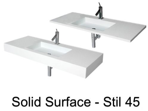 Designer washbasin, 120 x 50 cm, in Solid-Surface mineral resin - STIL 45