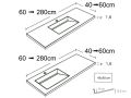 Designer washbasin, 120 x 50 cm, in Solid-Surface mineral resin - COPER 45