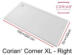 Shower tray, right angle drainage - CORIAN ® CORNER RIGHT