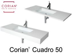 Washbasin, 50 x 100 cm, in Corian ® - CUADRO 50