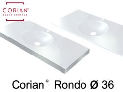 Round vanity top Ø 36 cm, 50 x 10 cm, in Corian ® - RONDO 36