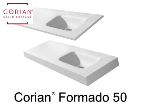 Postformed vanity top, 50 x 100 cm, in Corian � - FORMADO 50