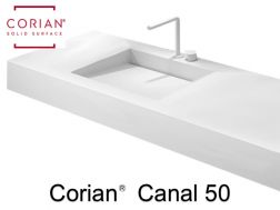 Vanity top, channel 50 x 100 cm, in Corian® - CANAL 50