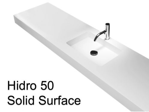 Designer washbasin, 100 x 50 cm, in Solid-Surface mineral resin - HIDRO 50