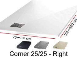 Shower tray with right-angled drain - CORNER Right