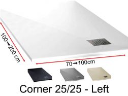 Shower tray with outlet in left angle - CORNER left