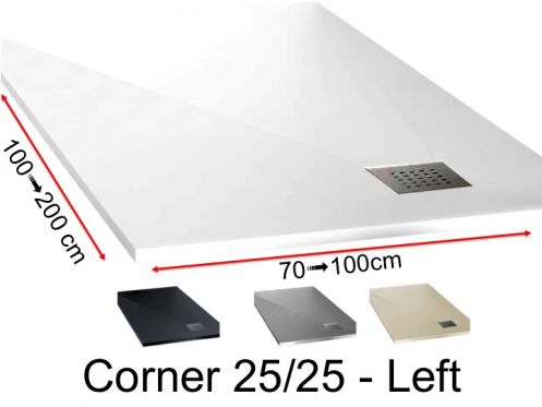 Shower tray with outlet in left angle - CORNER left