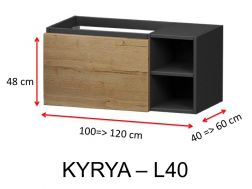 One drawer and two niches, height 48 cm, vanity unit - KYRYA L40
