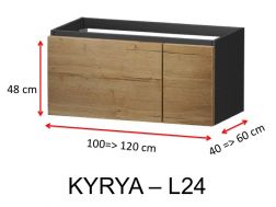 Two drawers, one of which is asymmetrical, height 48 cm, vanity unit - KYRYA L24