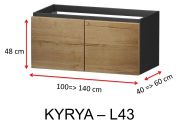 Two drawers, for double basins, height 48 cm, vanity unit - KYRYA L43