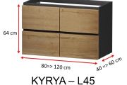 Four symmetrical drawers, for offset washbasin, height 64 cm - KYRYA L45