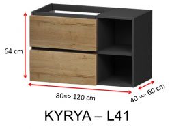 Two drawers and two niches with shelf, height 64 cm, vanity unit - KYRYA L41