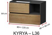 Two drawers and an upper niche, height 64 cm, vanity unit - KYRYA L36