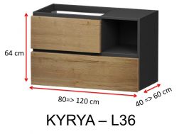 Two drawers and an upper niche, height 64 cm, vanity unit - KYRYA L36