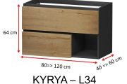 Two drawers and a lower niche, height 64 cm, vanity unit - KYRYA L34