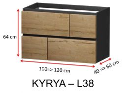 Four crossed drawers, height 64 cm, vanity unit - KYRYA L38