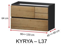 Four drawers: 3 upper and 1 lower, height 64 cm, vanity unit - KYRYA L37