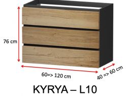 Three drawers, height 76 cm, vanity unit - KYRYA L10