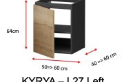 One door, height 64 cm, vanity unit - KYRYA L27 Left